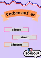 Vorschau - Arbeitsblätter - Verben auf -er (aimer, adorer, détester) - Deckblatt