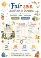 Vorschau - Arbeitsblätter - Fair sein – Leseheft Klasse 2–4 | Gerechtigkeit, Fairness, Klassengemeinschaft, Regeln & Verantwortung in der Grundschule - Deckblatt