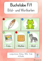 Vorschau - Bildkarten - Buchstabeneinführung F/f – Bildkarten und Wortkarten mit Artikelpunkten - Deckblatt