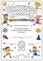 Vorschau - Arbeitsblätter - Bundesjugendspiele Urkunde Teilnahme - Deckblatt
