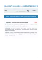 Vorschau - Arbeitsblätter - Biologie Klassenarbeit Ökosystem Meer Oberstufe Ökologie Klausur - Seite 1
