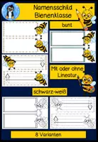 Vorschau - Arbeitsblätter - Namensschilder Bienenklasse – 8 Varianten | Klassentier Biene | farbig & schwarz-weiß | Einschulung, Schulstart & Klassenzimmer Grundschule 🐝 - Deckblatt