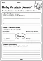 Vorschau - Arbeitsblätter - Gedichtanalyse Kaleko Klasse 10 - Seite 1