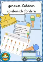 Vorschau - Arbeitsblätter - zuhören fördern _Eiscreme _Stufe 2 - Deckblatt