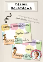 Vorschau - Mal- und Bastelvorlagen - Sommerferien-Countdown Erdmännchen | Klassenraum-Ritual zum Schuljahresende - Deckblatt
