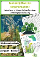 Vorschau - Arbeitsblätter - Wasserpflanzen (Hydrophyten) Unterrichtsmaterial - Deckblatt