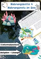 Vorschau - Arbeitsblätter - Nahrungskette & Nahrungsnetz im Ökosystem See - Deckblatt