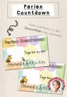 Vorschau - Poster - Sommerferien-Countdown Biene | Klassenraum-Ritual zum Schuljahresende - Deckblatt