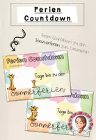 Vorschau - Poster - Sommerferien-Countdown Giraffe | Klassenraum-Ritual zum Schuljahresende - Deckblatt