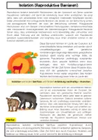 Vorschau - Arbeitsblätter - Isolation (Reproduktive Barrieren) Artbildung - Seite 1