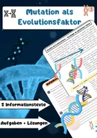 Vorschau - Arbeitsblätter - Mutation als Evolutionsfaktor: Evolution, Genmutation, natürliche Selektion - Deckblatt