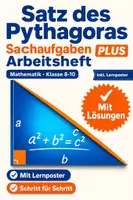 Vorschau - Arbeitsblätter - Satz des Pythagoras Sachaufgaben Arbeitsheft PLUS Lernposter - Deckblatt