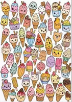 Vorschau - Arbeitsblätter - Sommerliche Eis-Ausmalbilder - Malvorlagen - Seite 1