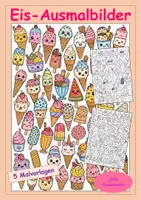 Vorschau - Arbeitsblätter - Sommerliche Eis-Ausmalbilder - Malvorlagen - Deckblatt