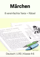 Vorschau - Arbeitsblätter - 8 Märchen - Text/Rätsel - Deutsch - Klasse 4-6 - Deckblatt