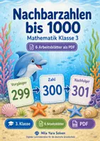 Vorschau - Arbeitsblätter - Nachbarzahlen bis 1000 | Mathematik Klasse 3 | 6 Arbeitsblätter als PDF - Deckblatt