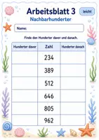 Vorschau - Arbeitsblätter - Nachbarzahlen bis 1000 | Mathematik Klasse 3 | 6 Arbeitsblätter als PDF - Seite 3