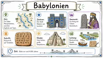 Vorschau - Arbeitsblätter - Arbeitsblätter zum Thema "Babylonien" + Lösung & MP3 + Infografik - Seite 1