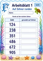 Vorschau - Arbeitsblätter - Zahlen runden bis 1000 | Mathematik Klasse 3 | 6 Arbeitsblätter als PDF - Seite 1