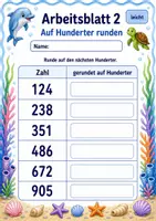Vorschau - Arbeitsblätter - Zahlen runden bis 1000 | Mathematik Klasse 3 | 6 Arbeitsblätter als PDF - Seite 2