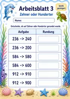 Vorschau - Arbeitsblätter - Zahlen runden bis 1000 | Mathematik Klasse 3 | 6 Arbeitsblätter als PDF - Seite 3