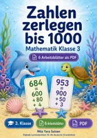 Vorschau - Arbeitsblätter - Zahlen zerlegen bis 1000 | Mathematik Klasse 3 | 6 Arbeitsblätter als PDF - Deckblatt