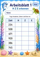 Vorschau - Arbeitsblätter - Zahlen zerlegen bis 1000 | Mathematik Klasse 3 | 6 Arbeitsblätter als PDF - Seite 1