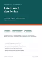 Vorschau - Arbeitsblätter - Latein Wiederholung nach den Sommerferien – Formenlehre, Wortschatz & Übersetzung | Sek I + II - Seite 1
