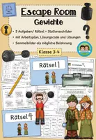 Vorschau - Stationenlernen - Escape Room - Gewichte (Klasse 3-4) - Deckblatt