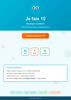 Aperçu - Apprentissages en autonomie - Je fais 10 — Cartes à tâches addition CP - Page de couverture
