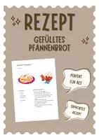 Vorschau - Arbeitsblätter - Rezept Gefülltes Pfannenbrot - Deckblatt
