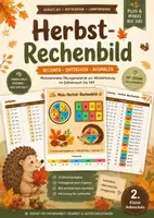 Vorschau - Arbeitsblätter - Herbst-Rechenbild Plus & Minus bis 100 – Ausmalbild mit Lösung - Deckblatt