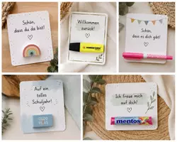 Vorschau - Mal- und Bastelvorlagen - Willkommensgeschenke zum Schulstart | Karten zum Bekleben | Schuljahresstart, Willkommen zurück & Erster Schultag Grüße - Seite 1