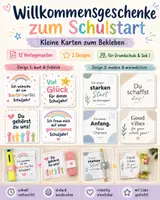 Vorschau - Mal- und Bastelvorlagen - Willkommensgeschenke zum Schulstart | Karten zum Bekleben | Schuljahresstart, Willkommen zurück & Erster Schultag Grüße - Deckblatt