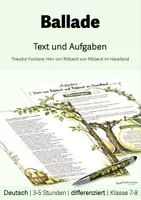 Vorschau - Arbeitsblätter - Ballade - Fontane: Ribbeck - Text/Aufgaben - Kl. 7/8 - Deckblatt