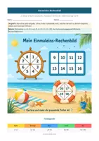 Vorschau - Arbeitsblätter - Mathe-Rechenbilder für die Volksschule – Rechnen, Ausmalen & Festigen - Seite 1