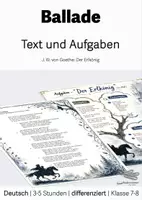 Vorschau - Arbeitsblätter - Ballade - Goethe: Erlkönig - Text/Aufgaben - Kl.7/8 - Deckblatt