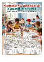 Vorschau - Arbeitsblätter - Kostenlosen XXL Wimmelbild-Set (2 verschiedene Versionen!) - Deckblatt