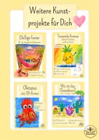 Vorschau - Mal- und Bastelvorlagen - Sommer - 3D Schildkröte im Meer basteln - Kunst Grundschule, Kunst Klasse 1, Kunst Klasse 2 - Seite 3