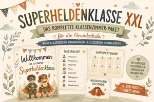 Vorschau - Poster - Superheldenklasse XXL – Komplettes Klassenzimmer-Paket für die Grundschule | Boho Klassendeko, Organisation & Classroom Management - Deckblatt