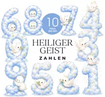 Vorschau - Bildkarten - Heiliger Geist Zahlen Clipart, Christliche Zahlen, Religion, Pfingsten - Deckblatt