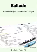 Vorschau - Poster - Ballade - Handout: Begriff/ Merkmale/ Balladen untersuchen - Deckblatt
