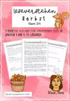 Vorschau - Arbeitsblätter - Leseverstehen Herbst Klasse 3 4 - Deckblatt