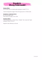 Vorschau - Arbeitsblätter - Übungsstunde Feldermodell (Satzglied, Satzglieder) - Klasse 7 - Seite 1