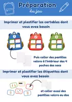 Aperçu - Jeux - Les cartables des nombres de 1 à 6 – Atelier autonome PS, MS, GS | Associer les différentes représentations des nombres | Rentrée - Page 1