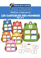 Aperçu - Jeux - Les cartables des nombres de 1 à 6 – Atelier autonome PS, MS, GS | Associer les différentes représentations des nombres | Rentrée - Page de couverture