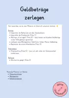 Vorschau - Arbeitsblätter - Unterrichtsstunde zum Euro - Geldbeträge zerlegen - Seite 1