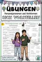 Vorschau - Arbeitsblätter - DaZ - Übungen Personalpronomen und Verbformen "Sich vorstellen" DaZ / DaF / Deutsch - Deckblatt
