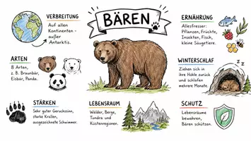 Vorschau - Arbeitsblätter - Arbeitsblatt zum Thema "Bären" + Onlineübung & MP3 + Infografik - Seite 1