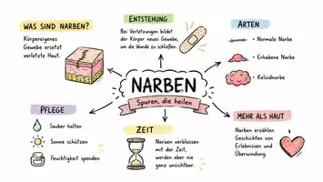 Vorschau - Arbeitsblätter - Arbeitsblätter zum Thema "Narbe" + Lösung & Fragen & MP3 + Infografik - Seite 1